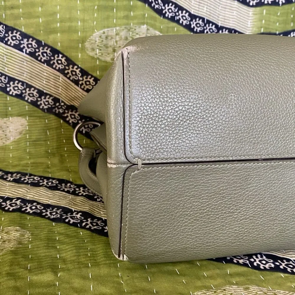 Coach Light Fern Charlie 55200 Polished Pebble Leather Bucket Shoulder Purse